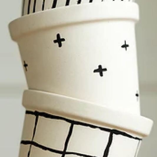 B&W Simply Patterned Pots (pack of 4)